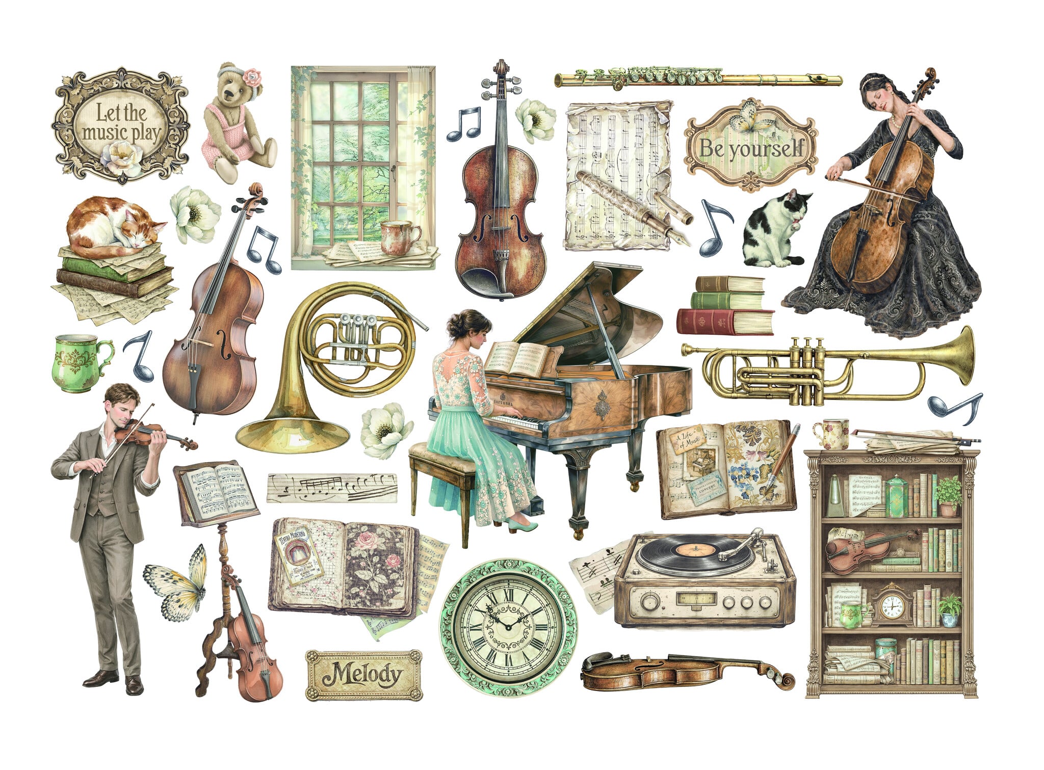 Stamperia Printed Decorative Ephemera for Art and Craft - Symphony