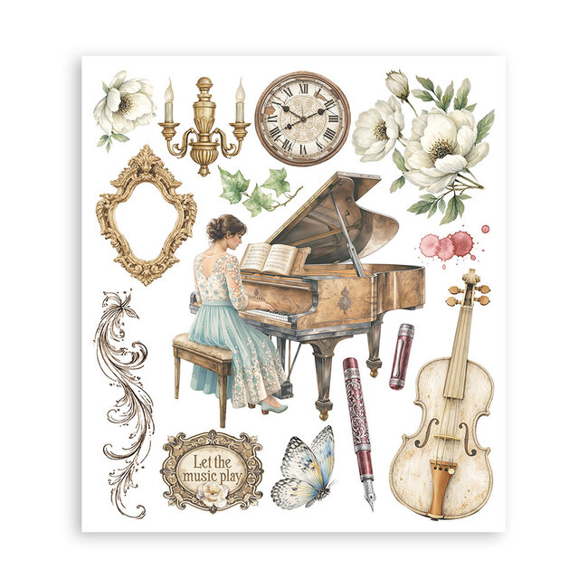 Stamperia Printed Decorative Rub on selection for Art and Craft cm 20,5x23 - Symphony