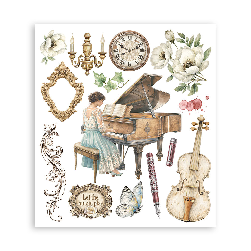 Stamperia Printed Decorative Rub on selection for Art and Craft cm 20,5x23 - Symphony