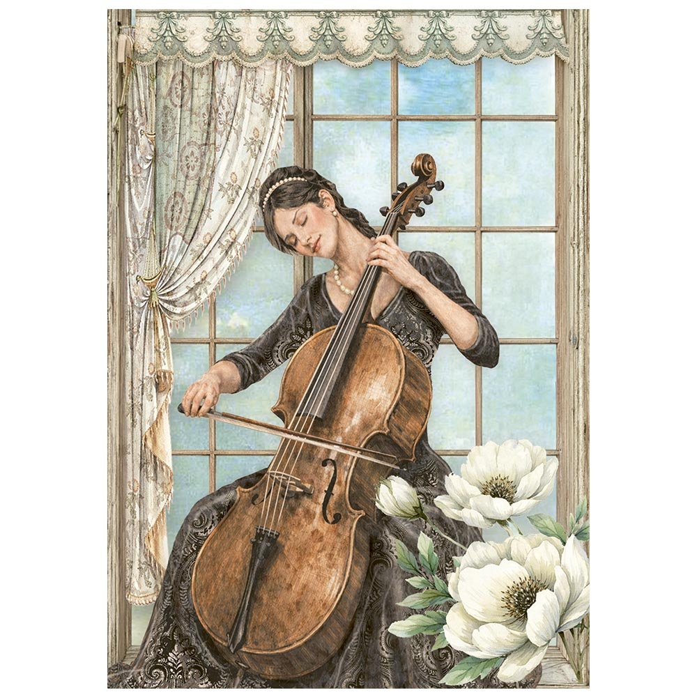 Stamperia Printed Mini Rice paper A6 8 sheets for Art and Craft - Symphony