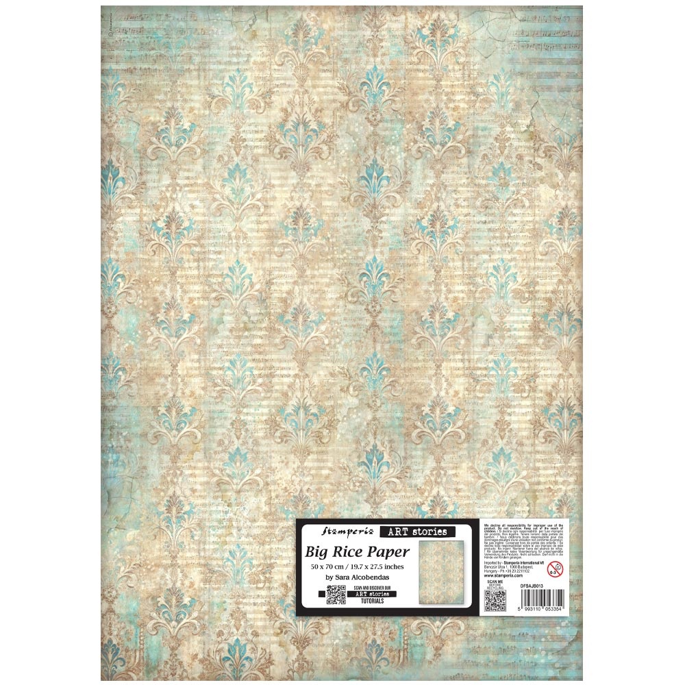 Stamperia Printed Rice paper for Art and Craft cm 50X70 - Symphony tapestry pattern