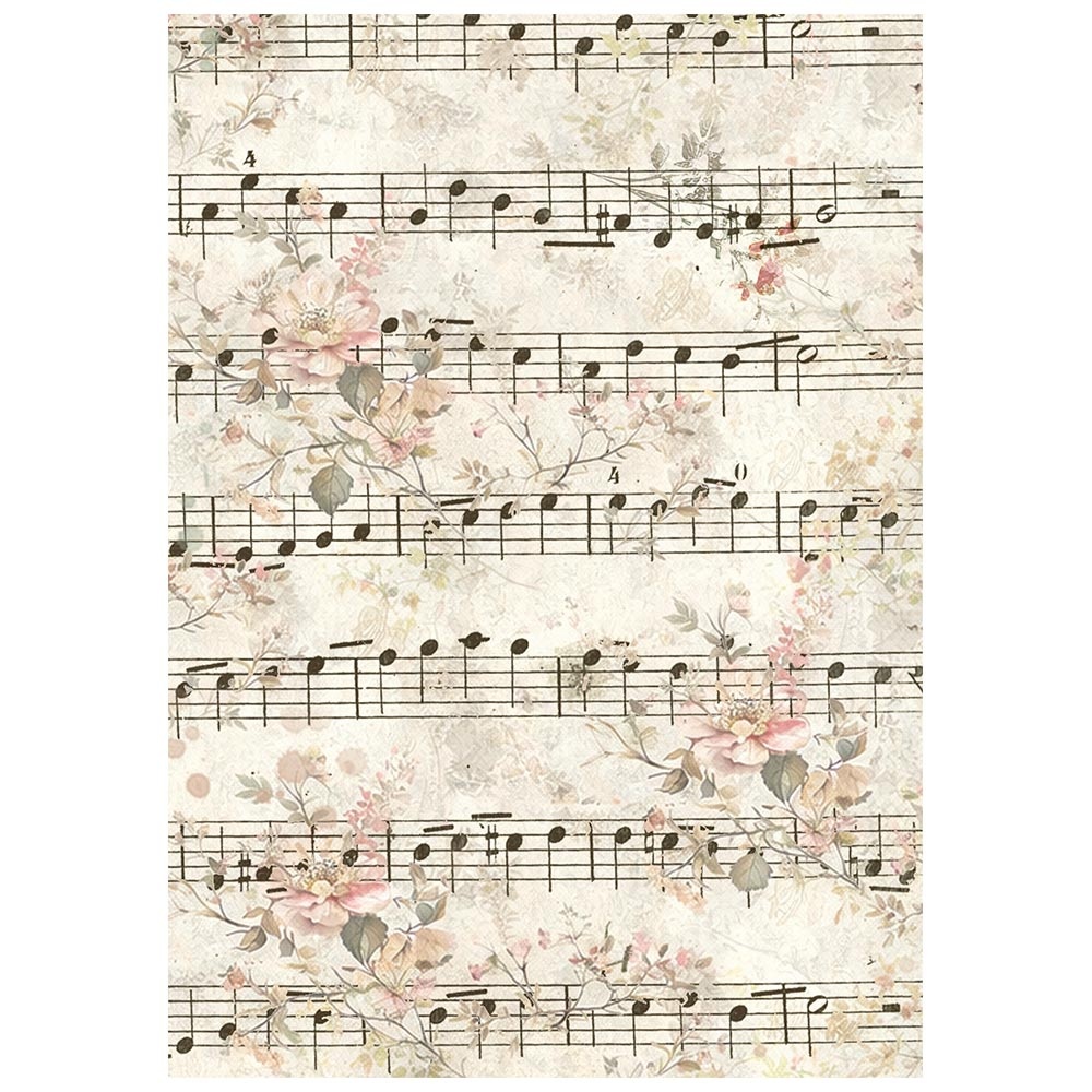 Stamperia Printed 8 Rice paper A6 backgrounds selection for Art and Craft - Symphony