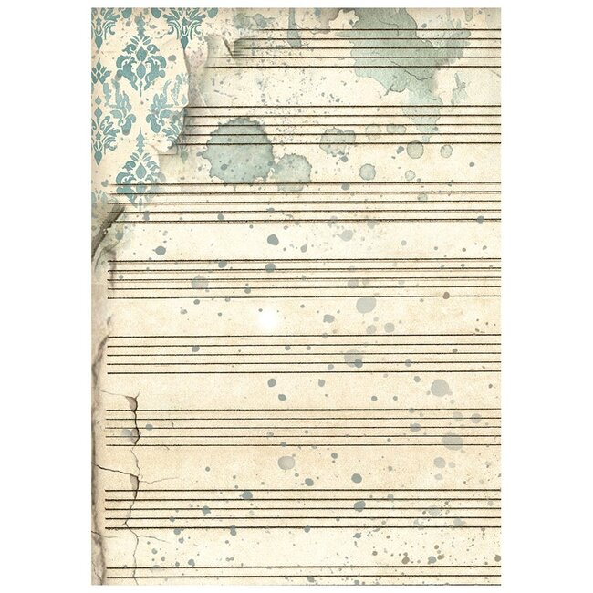 Stamperia Printed 8 Rice paper A6 backgrounds selection for Art and Craft - Symphony