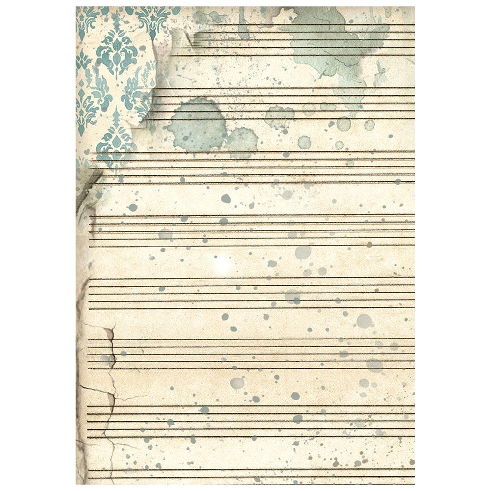 Stamperia Printed 8 Rice paper A6 backgrounds selection for Art and Craft - Symphony