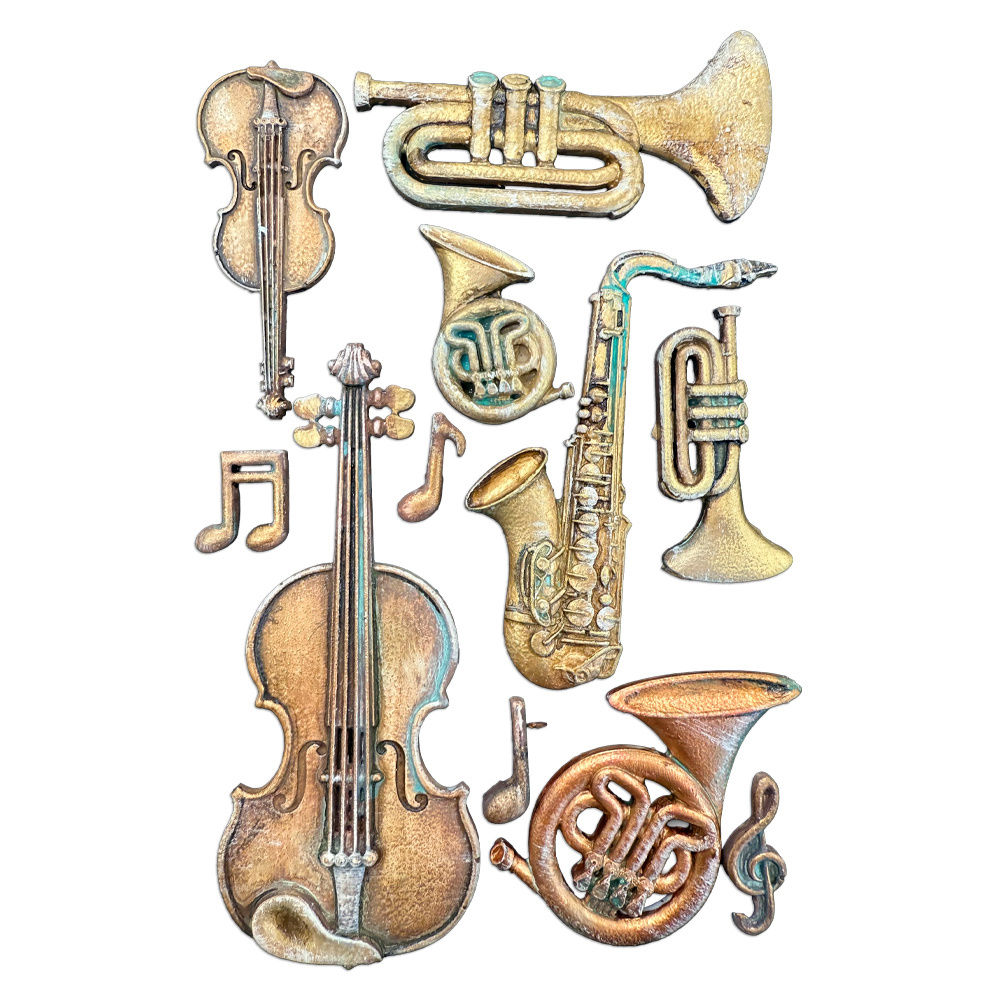 Stamperia Silicon mould Designs A5 for Art and Craft - Symphony musical instruments