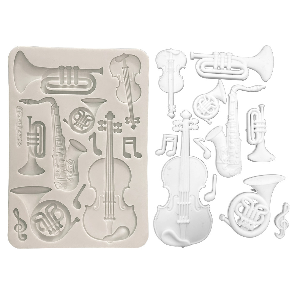 Stamperia Silicon mould Designs A5 for Art and Craft - Symphony musical instruments