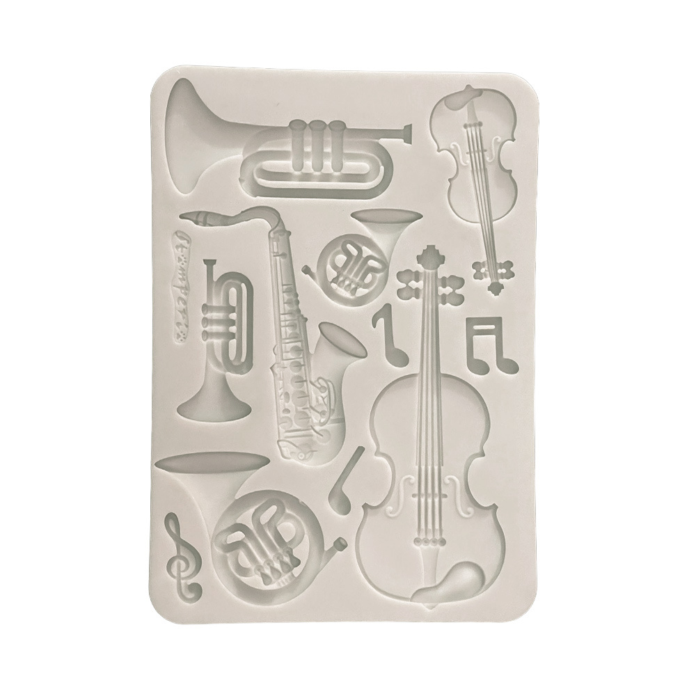 Stamperia Silicon mould Designs A5 for Art and Craft - Symphony musical instruments