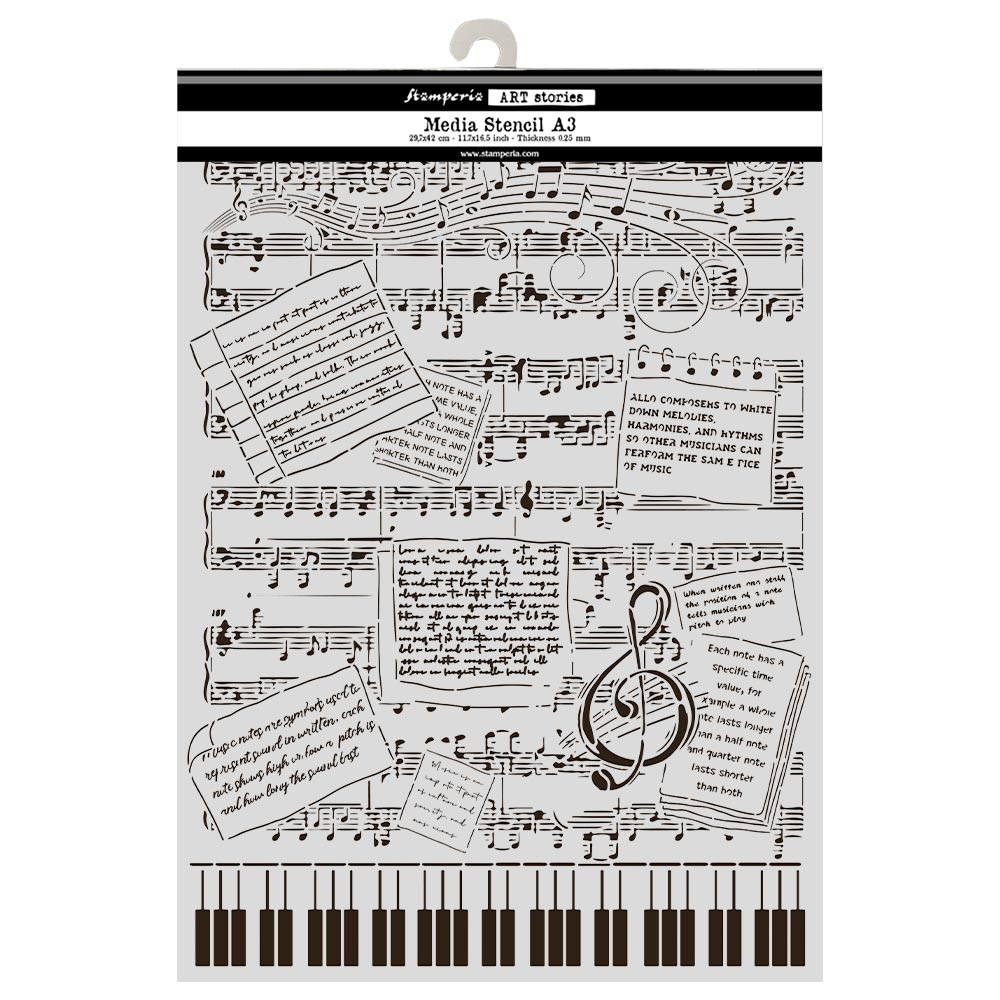 Stamperia Cut laser stencil for Art and Craft A3 - Symphony music