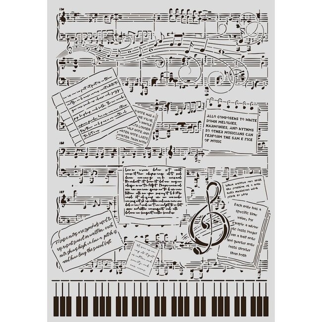 Stamperia Cut laser stencil for Art and Craft A3 - Symphony music