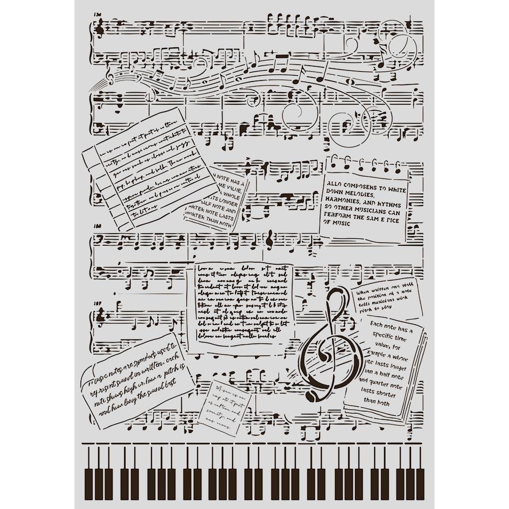Stamperia Cut laser stencil for Art and Craft A3 - Symphony music
