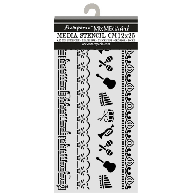 Stamperia Cut laser stencil for Art and Craft cm 12X25 - Symphony borders