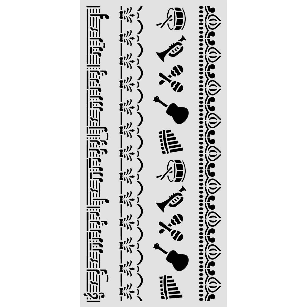 Stamperia Cut laser stencil for Art and Craft cm 12X25 - Symphony borders