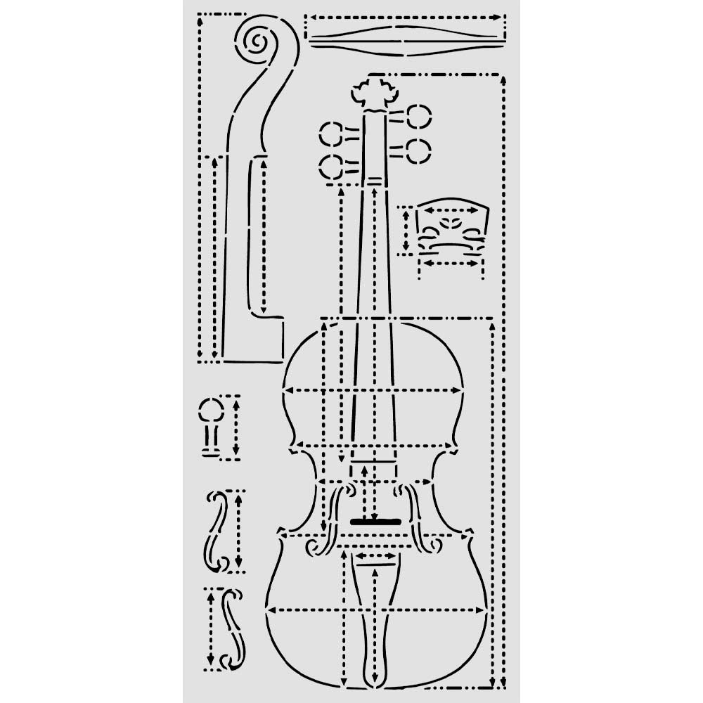 Stamperia Cut laser stencil for Art and Craft cm 12X25 - Symphony violin sections