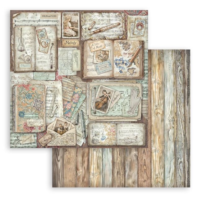 Stamperia Scrapbooking Printed Pad for Art and Craft 10 sheets cm 30,5x30,5 (12"x12") - Symphony