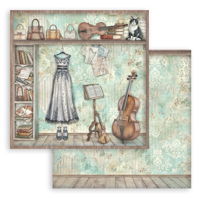 Stamperia Scrapbooking Printed Pad for Art and Craft 10 sheets cm 30,5x30,5 (12"x12") - Symphony