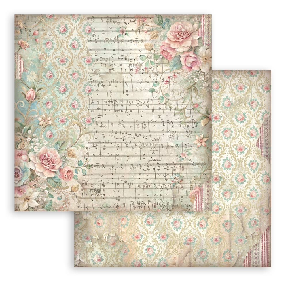 Stamperia Scrapbooking Printed Pad for Art and Craft 10 sheets cm 30,5x30,5 (12"x12") Backgrounds - Symphony