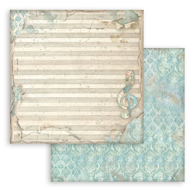Stamperia Scrapbooking Printed Pad for Art and Craft 10 sheets cm 30,5x30,5 (12"x12") Backgrounds - Symphony