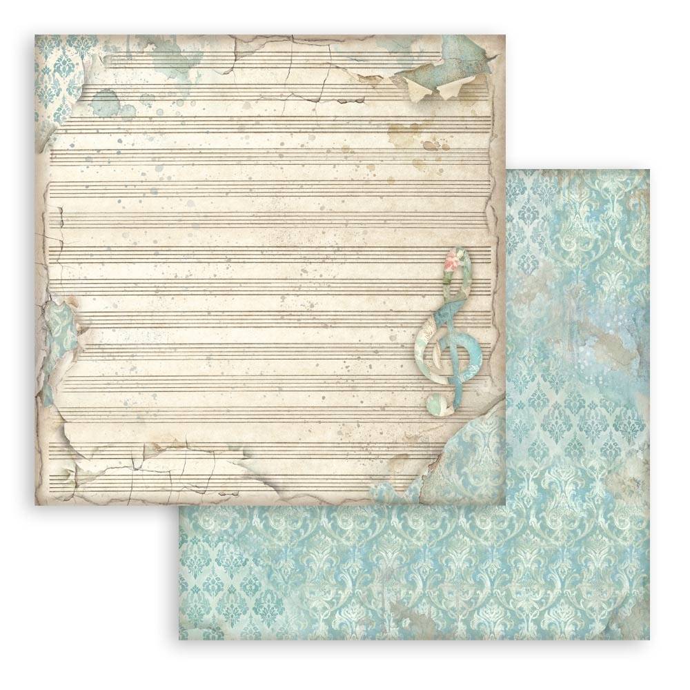 Stamperia Scrapbooking Printed Pad for Art and Craft 10 sheets cm 30,5x30,5 (12"x12") Backgrounds - Symphony