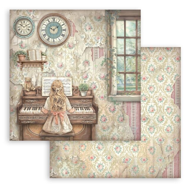 Stamperia Scrapbooking Printed Pad for Art and Craft 10 sheets cm 20,3X20,3 (8"X8") - Symphony