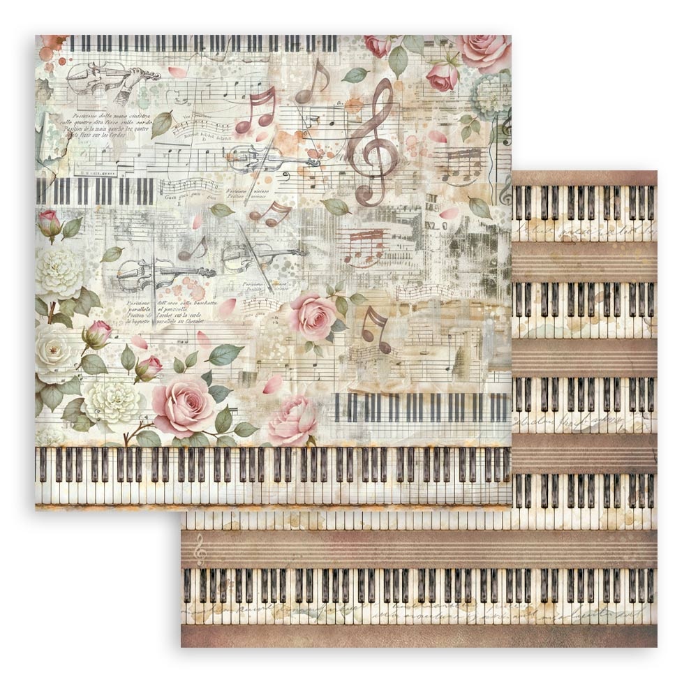 Stamperia Scrapbooking Printed Pad for Art and Craft 10 sheets cm 20,3X20,3 (8"X8") Backgrounds Symphony