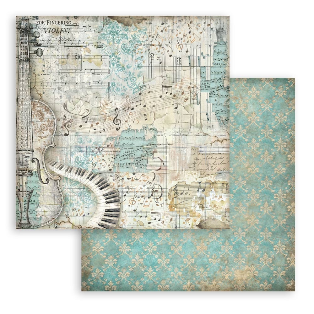 Stamperia Scrapbooking Printed Pad for Art and Craft 10 sheets cm 20,3X20,3 (8"X8") Backgrounds Symphony
