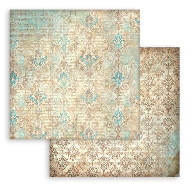 Stamperia Scrapbooking Printed Pad for Art and Craft 10 sheets cm 20,3X20,3 (8"X8") Backgrounds Symphony