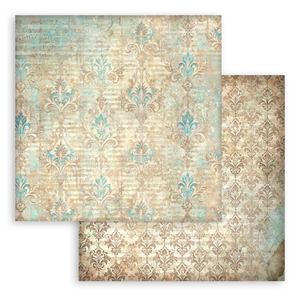 Stamperia Scrapbooking Printed Pad for Art and Craft 10 sheets cm 20,3X20,3 (8"X8") Backgrounds Symphony