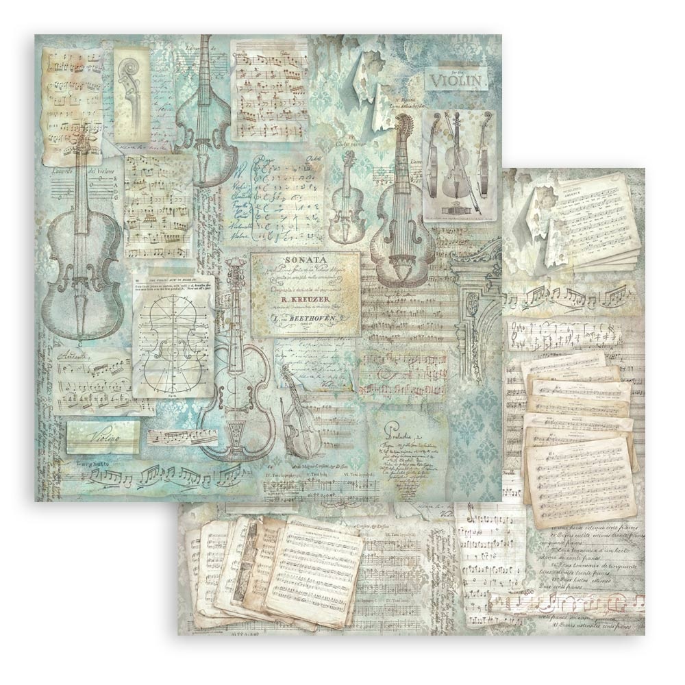 Stamperia Scrapbooking Printed Pad for Art and Craft 10 sheets cm 20,3X20,3 (8"X8") Backgrounds Symphony