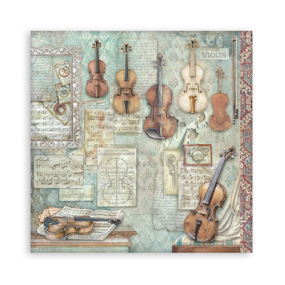 Stamperia Scrapbooking Printed Pad for Art and Craft 22 sheets cm 20,3X20,3 (8"X8") Single Face Symphony