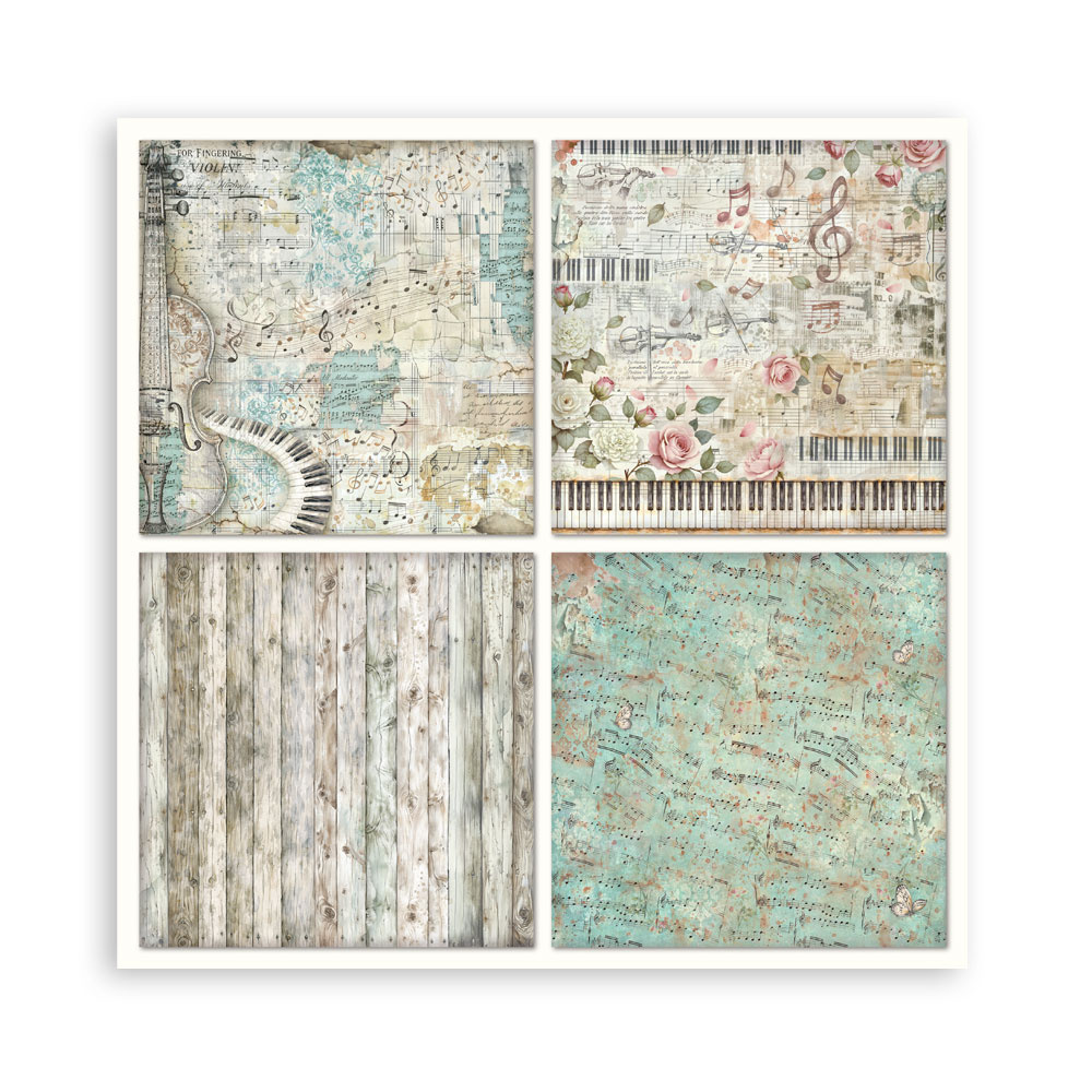 Stamperia Scrapbooking Printed Pad for Art and Craft 22 sheets cm 30,5x30,5 (12"x12") Single face - Symphony