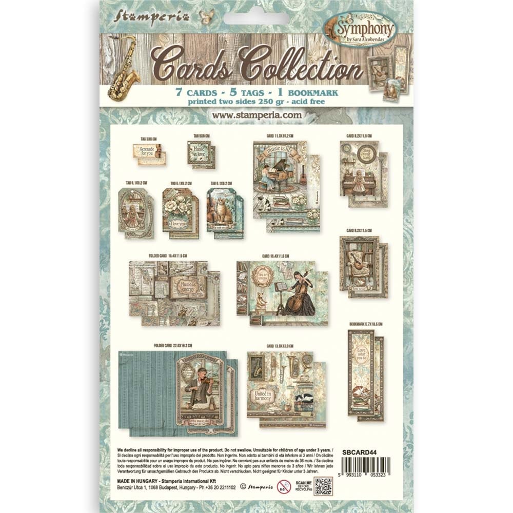 Stamperia Printed Art Cards Collection - Symphony