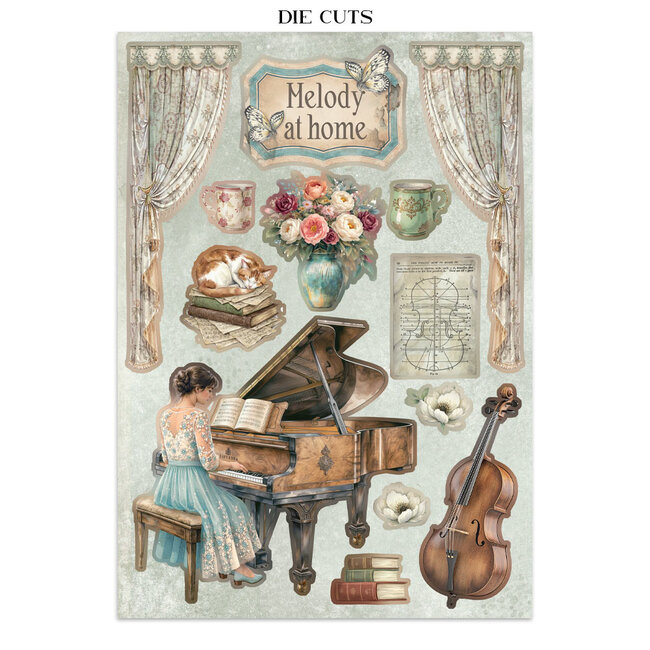 Stamperia Printed Art Junk journal: stickers, cut-outs, backgrounds for Art and Craft - Symphony