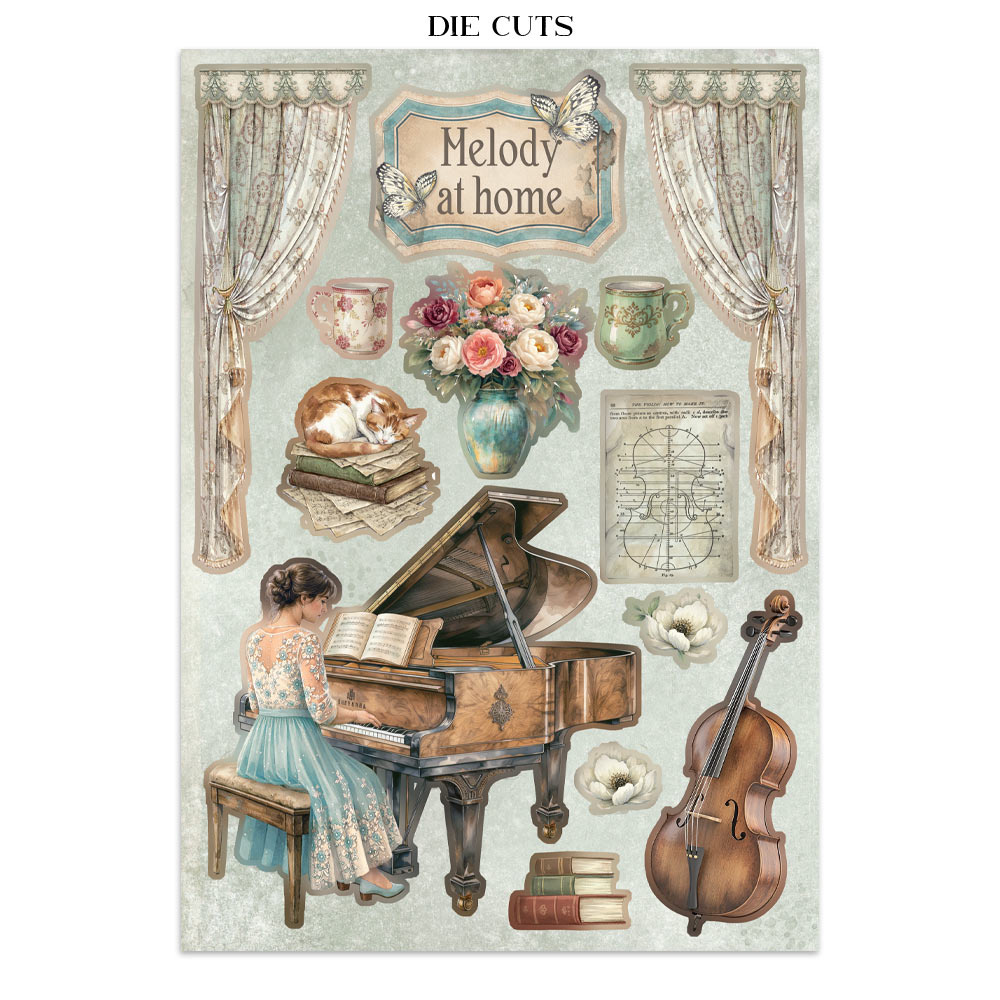 Stamperia Printed Art Junk journal: stickers, cut-outs, backgrounds for Art and Craft - Symphony