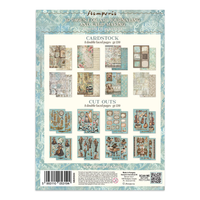 Stamperia Printed Art Junk Journal Focus Points for Art and Craft A5 - Symphony