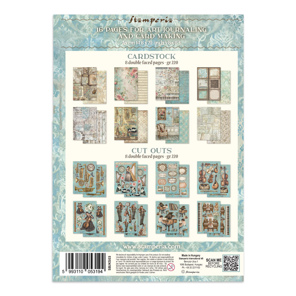Stamperia Printed Art Junk Journal Focus Points for Art and Craft A5 - Symphony
