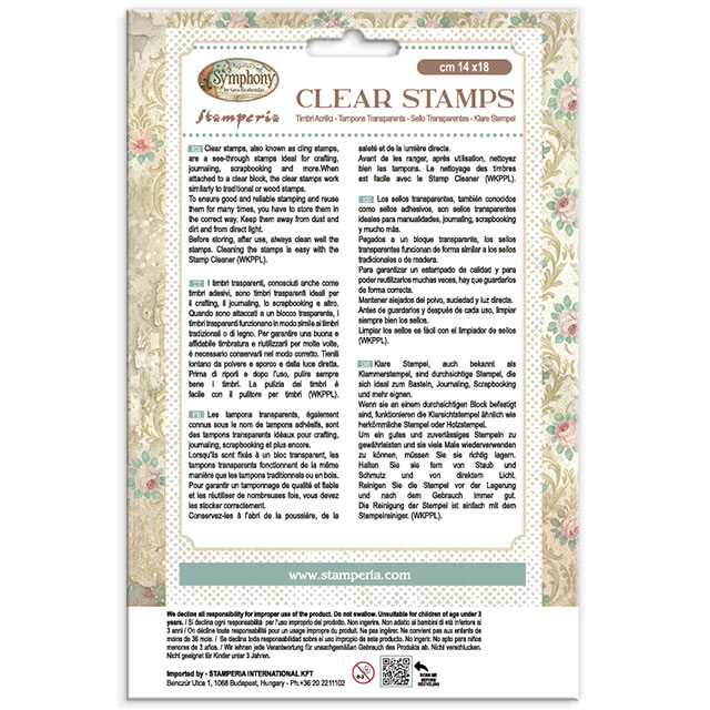 Stamperia Decorative Acrylic stamp design for Art and Craft cm 14x18 - Symphony