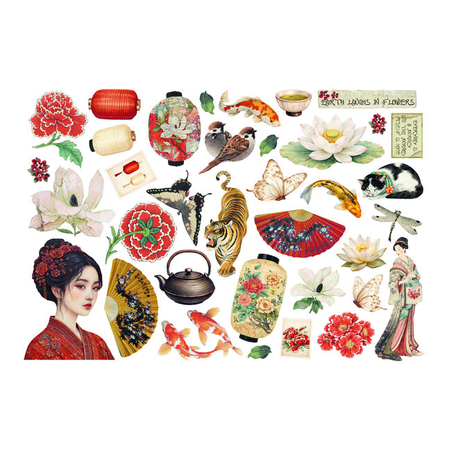 Stamperia Printed Decorative Ephemera for Art and Craft - Oriental Garden