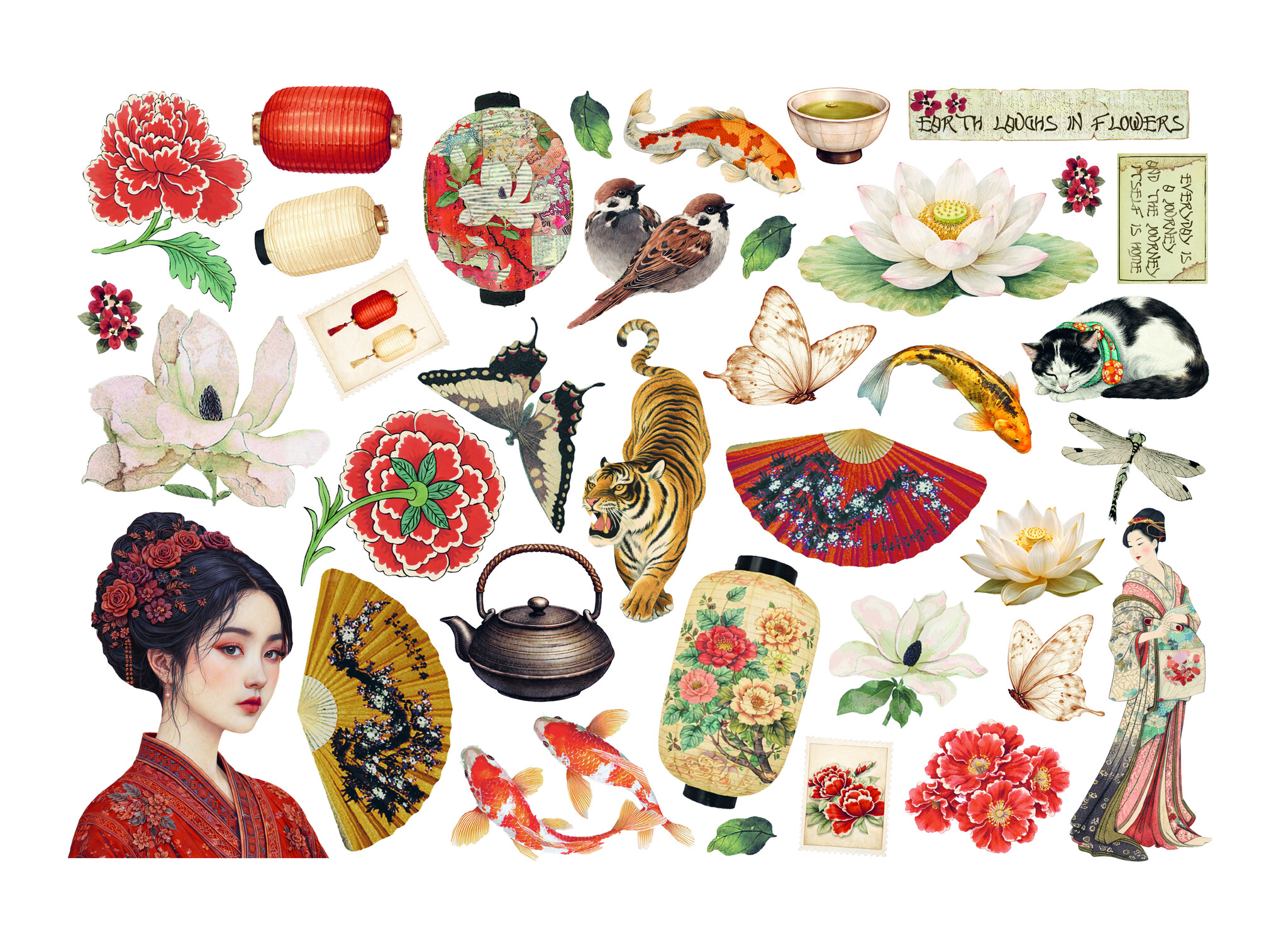 Stamperia Printed Decorative Ephemera for Art and Craft - Oriental Garden
