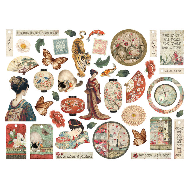 Stamperia Printed decorative Die cuts for Art and Craft - Oriental Garden