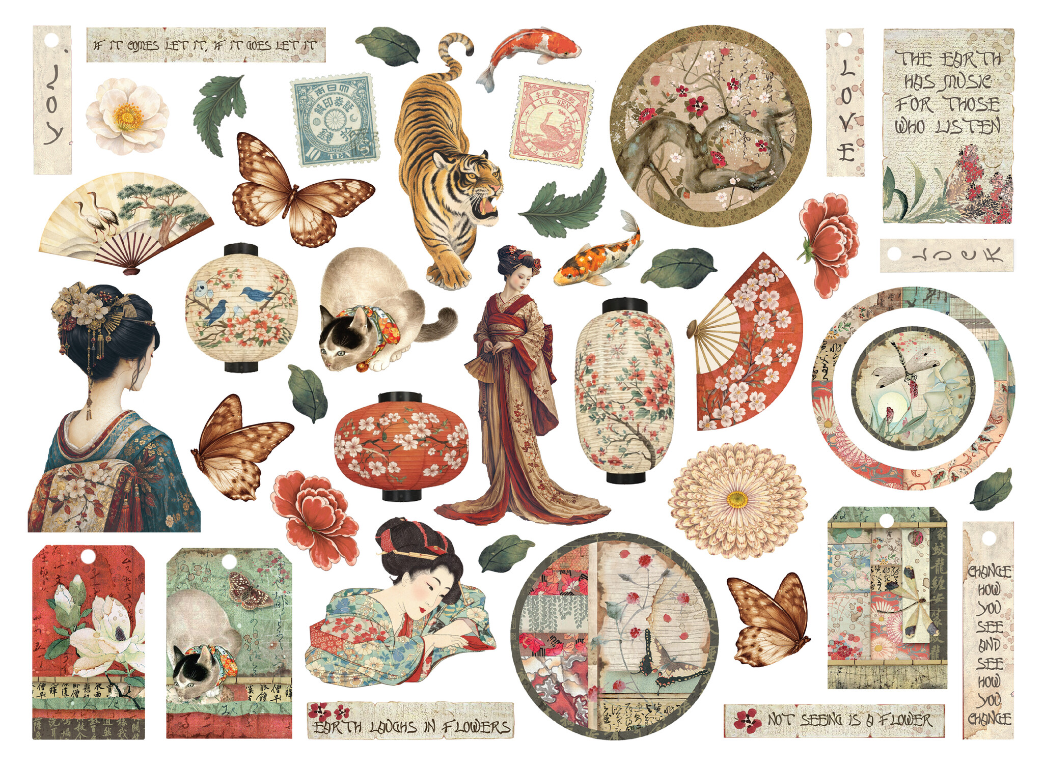 Stamperia Printed decorative Die cuts for Art and Craft - Oriental Garden