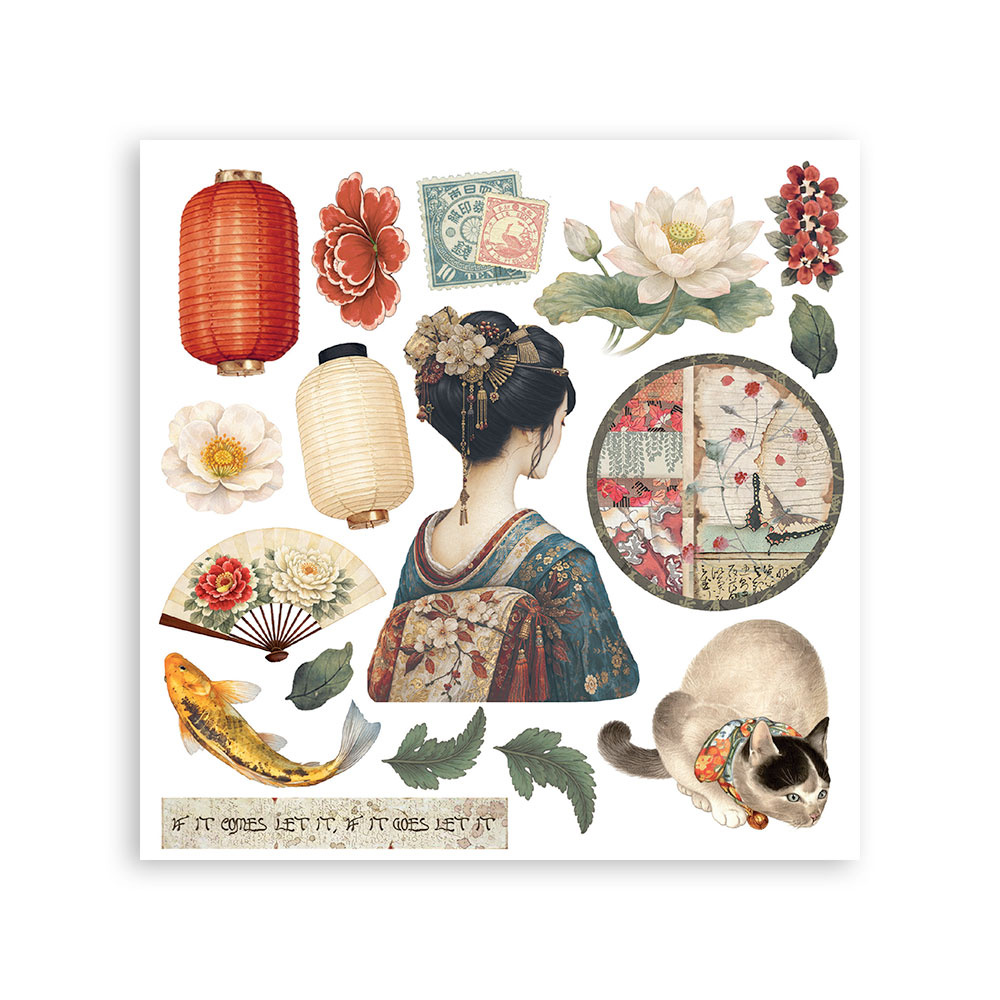 Stamperia Printed Decorative Rub on kit for Art and Craft cm 15,5x15,5 - Oriental Garden