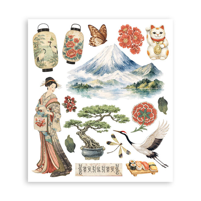 Stamperia Printed Decorative Rub on selection for Art and Craft cm 20,5x23 - Oriental Garden