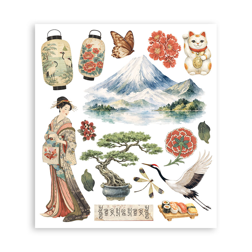 Stamperia Printed Decorative Rub on selection for Art and Craft cm 20,5x23 - Oriental Garden