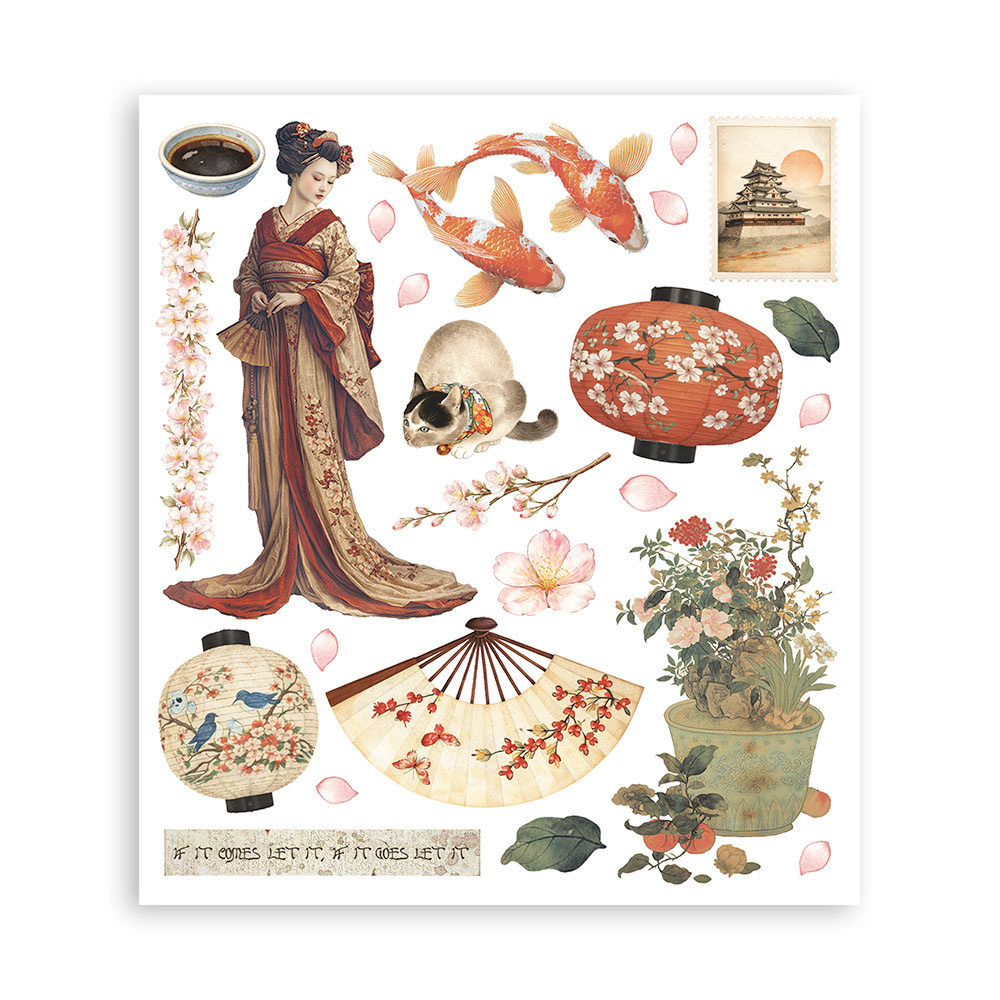 Stamperia Printed Decorative Rub on selection for Art and Craft cm 20,5x23 - Oriental Garden