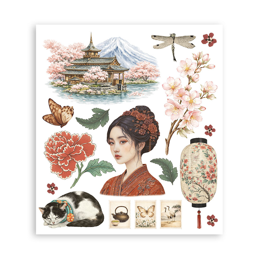 Stamperia Printed Decorative Rub on selection for Art and Craft cm 20,5x23 - Oriental Garden