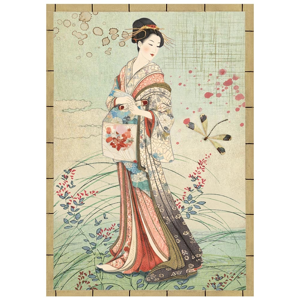 Stamperia Printed Mini Rice paper A6 8 sheets for Art and Craft - Oriental Garden