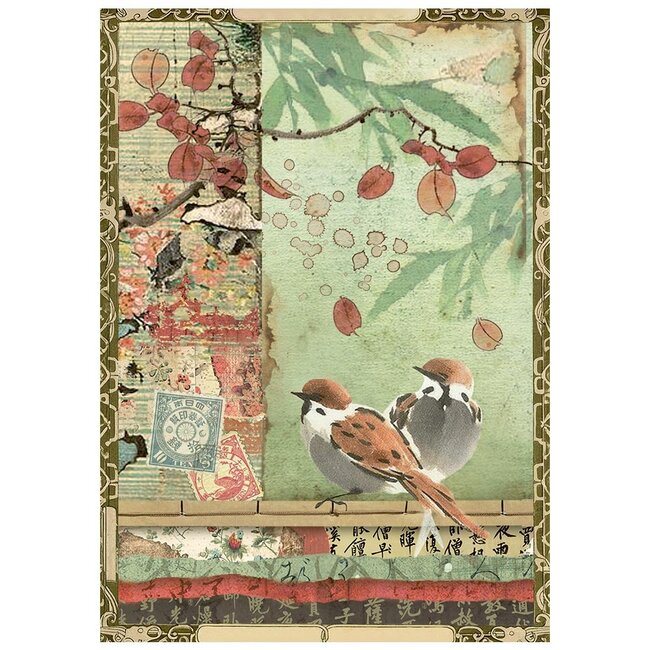 Stamperia Printed Mini Rice paper A6 8 sheets for Art and Craft - Oriental Garden