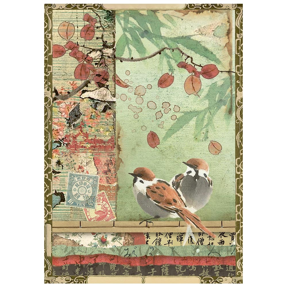 Stamperia Printed Mini Rice paper A6 8 sheets for Art and Craft - Oriental Garden