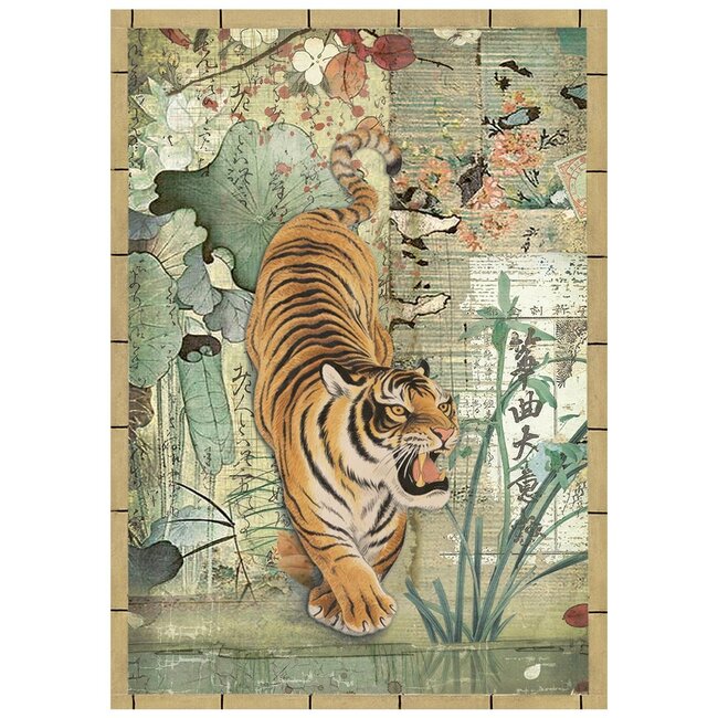 Stamperia Printed Mini Rice paper A6 8 sheets for Art and Craft - Oriental Garden
