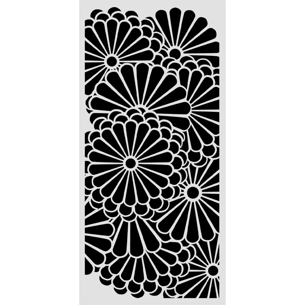 Stamperia Cut laser stencil for Art and Craft cm 12X25 - Oriental Garden flowers pattern